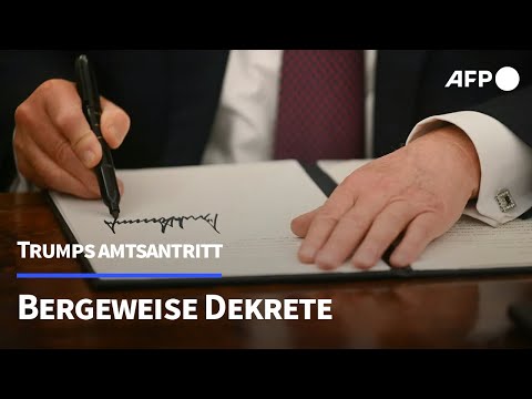 Trump unterzeichnet in den ersten Stunden seiner Amtszeit zahlreiche Dekrete, darunter Austritt aus ...