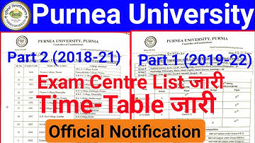 purnea University part 2 Exam Date | Purnea University part 2 Exam Date 2020, part 2 exam Time Table