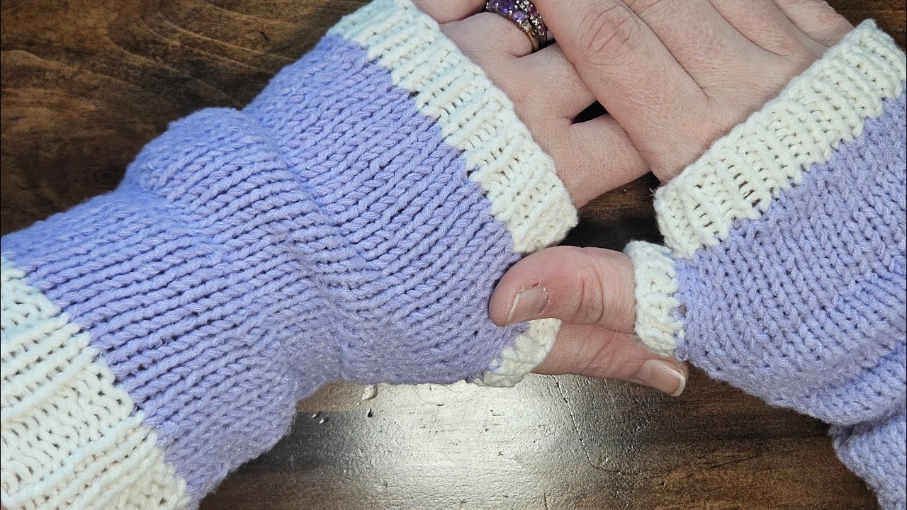 Simple Knitted Fingerless Gloves - YouTube