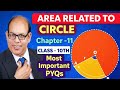 Chapter -11 Area related to circle most important PYQ's' class :- 10 Part 1