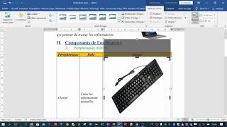 Traitement de texte :  insertion d'objets