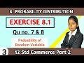 probability distribution class 12 commerce 8.1 | Question 7 and 8 lecture 3 maharashtra board