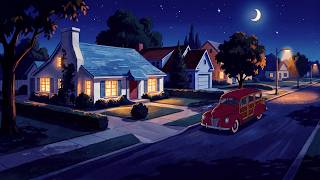coming home on a quiet 1950s night | soft oldies playing in another room (cricket asmr) screenshot 5