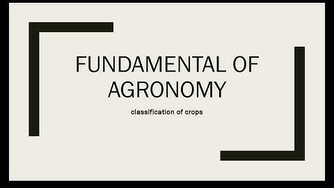 Fundamentals of Agronomy । Part 1