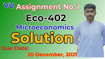 Eco402 Assignment No.1 Correct Solution |Fall 2021 |Eco402 Microeconomics Complete Solution by Usama