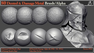 Video How To Use 80 Dented & Damage Brush/Alpha
