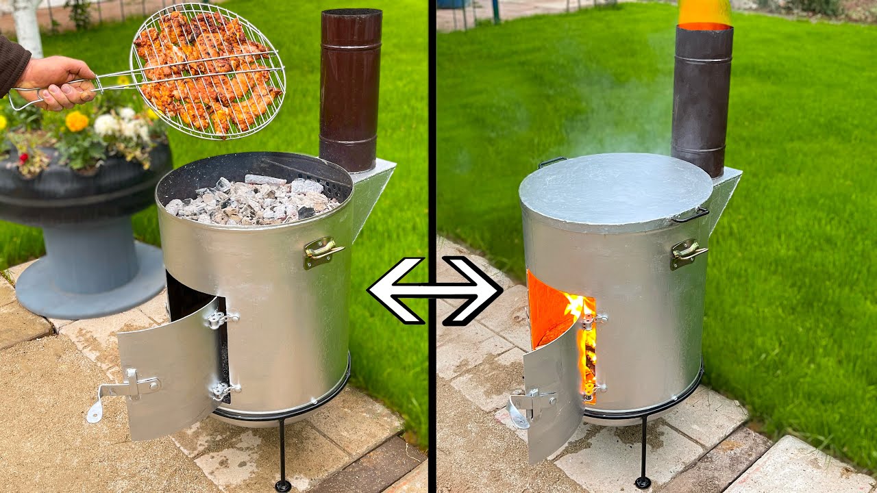 Sıradışı Fikir | Ev Yapımı Roket Soba - Çok Amaçlı Barbekü Yapımı