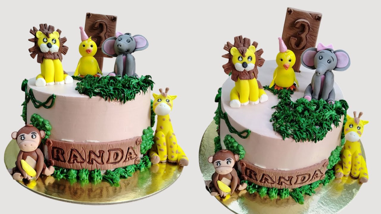 تزيين كيك حيوانات الغابه وتثبيت المجسمات  بشكل سابت عمرها ما تتحرك  😔 وكوارس الشغل بنحلها ازاي🫣