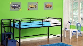 Twin Size Loft Bed with Storage Steps DHP