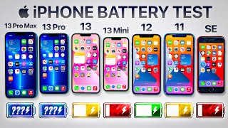 iPhone 13 Pro Max vs 13 Pro / 13 / 13 Mini / 12 / 11 / SE - Battery Life DRAIN TEST