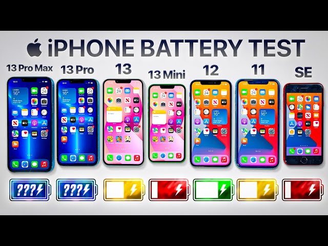 iPhone 13 Pro Max vs 13 Pro / 13 / 13 Mini / 12 / 11 / SE - Battery Life  DRAIN TEST 