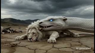 White Dragon Snake On A Lion 😦.