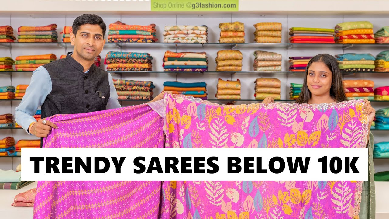 New Trendy Sarees Collection In 10000. Sarees in Budget Range, Printed, Silk, Linen Sarees,