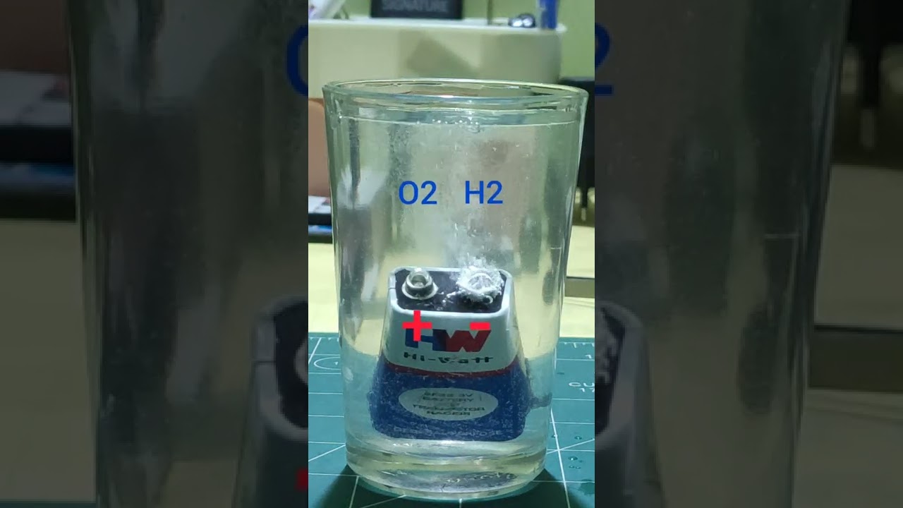 Water vs Battery || H2 and O2 out from water || Water Electrolysis Gas #science #experiment