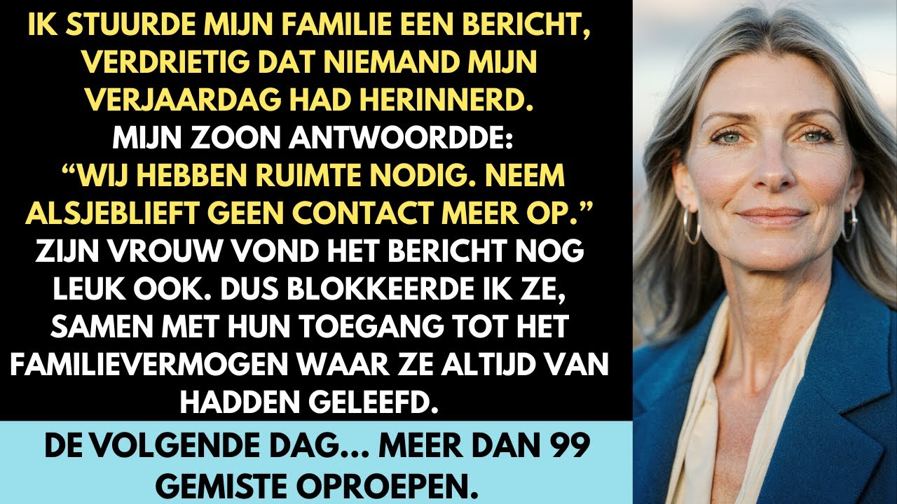 Mijn zoon stuurde: “We hebben afstand nodig. Neem geen contact meer op.” Dus ik deed gewoon…