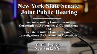 New York State Senate Joint Public Hearing - 03\/01\/2024