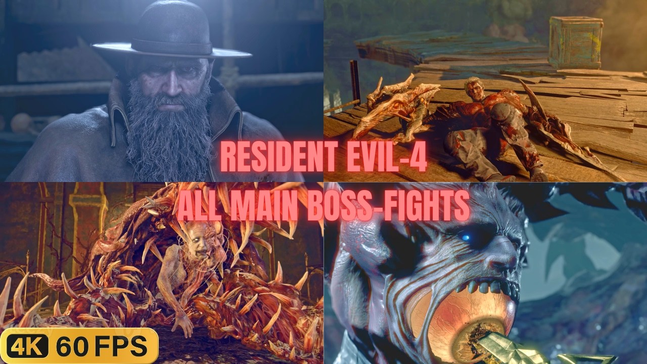RESIDENT EVIL 4 REMAKE ALL MAIN BOSS-FIGHTS [4K60FPS] - YouTube