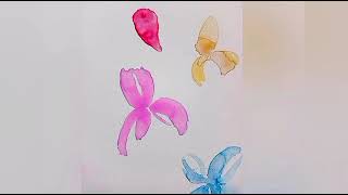 Blumen Blätter, Blüten  esay malen mit Pinsel, Anleitung #art #flower #painting