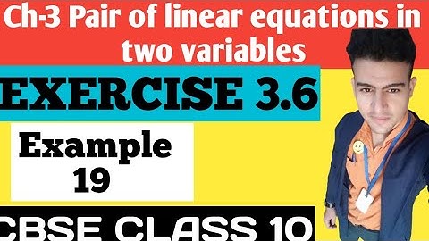 Example 19 Ex 3.6 pair of linear equations Ncert class 10 maths