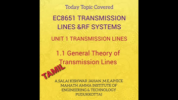 #EC3551#EC8651 #TRANSMISSION LINES AND RF SYSYTEMS