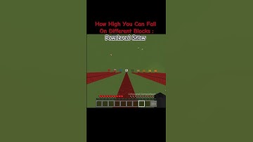 How High We Can Fall On Different Blocks In Minecraft #minecraft #shorts