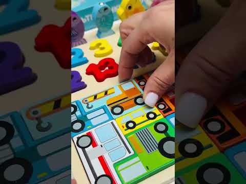 Дерев'яна розвиваюча дошка сортер для дітей Монтессорі з магнітною рибалкою, видео 1