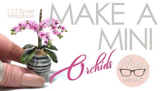 1:12 Scale Mauve & White Orchid Tumdee Dolls House Miniature Garden Flower 35s 