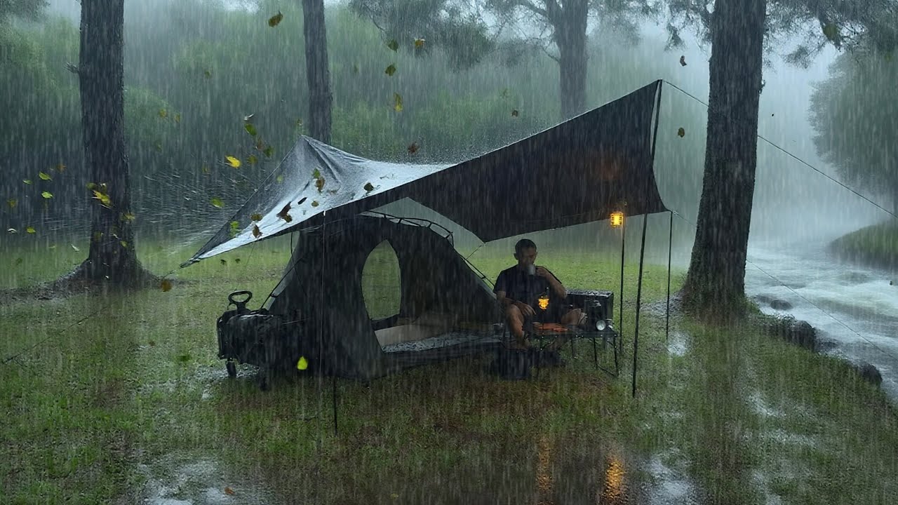 POURING RAIN‼️ 3 DAYS Camping in heavy rain ALL DAYS