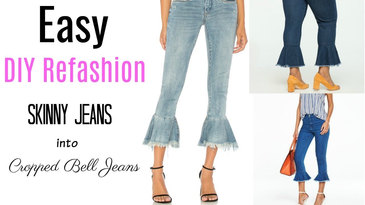 DIY Refashion: From Skinny Jeans to Flared Hem Jeans | Ty Kent - YouTube