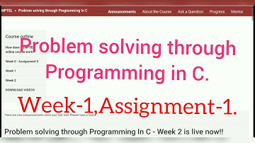 Problem solving through programming in c || Assignment-1 || NPTEL || SWAYAM