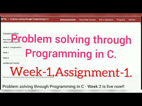 Problem solving through programming in c || Assignment-1 || NPTEL || SWAYAM