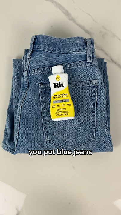Dyeing Jeans Yellow to make Green πβ»οΈ #upcycling #thriftflip #fabricdyeing