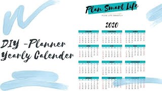How I make calendar for my  DIY Planner | Year on one Page | Microsoft WORD | Plan Smart Life