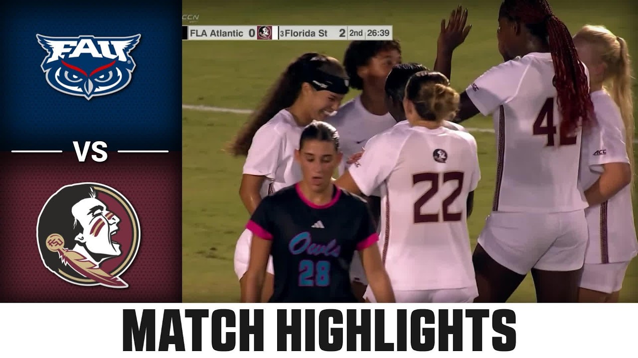 Fla. Atlantic vs. Florida State Match Highlights | 2026 ACC Women's Soccer