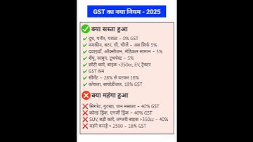 Gst Ke Naye Niyam 2025 | Gst Kya Hota hai #gst #gsttax #gk #gkinhindi #gkfacts