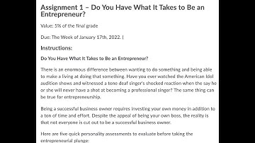 Assignment #1 Overview