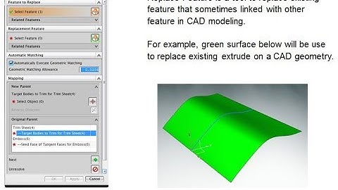 NX CAD : Replace Feature (Synchronous Editing Tool)