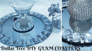 Dollar tree diy:glam coaster-hobby lobby hack