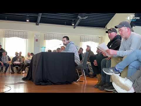 Justin Mello speaks at May 11 meeting on scallop leasing