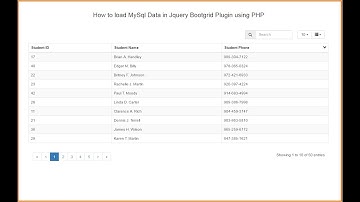 How to load MySql Data in Jquery Bootgrid Plugin using PHP