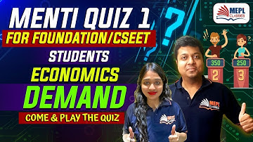 MENTI QUIZ 1 For Foundation/CSEET | Demand - ECONOMICS | Divya Agarwal