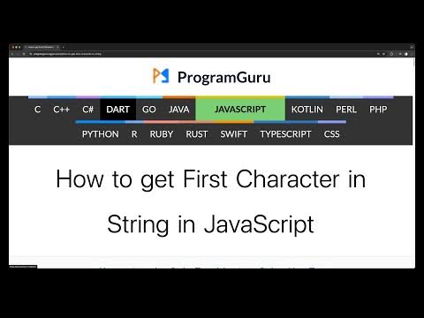 How to get First Character in String in JavaScript - YouTube
