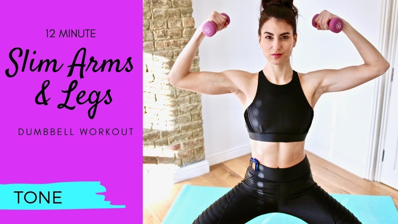 12 Minute Slim Arms & Legs Dumbbell Workout 💜 