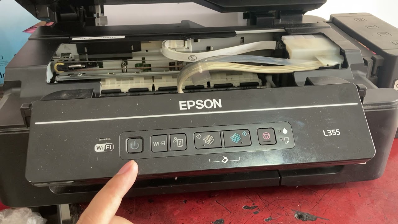 Epson L355 manual nozzle check & head cleaning - YouTube