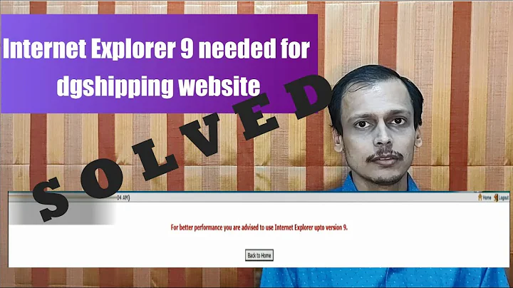 DG SHIPPING - Internet Explorer 9 required - ERROR -  SOLVED