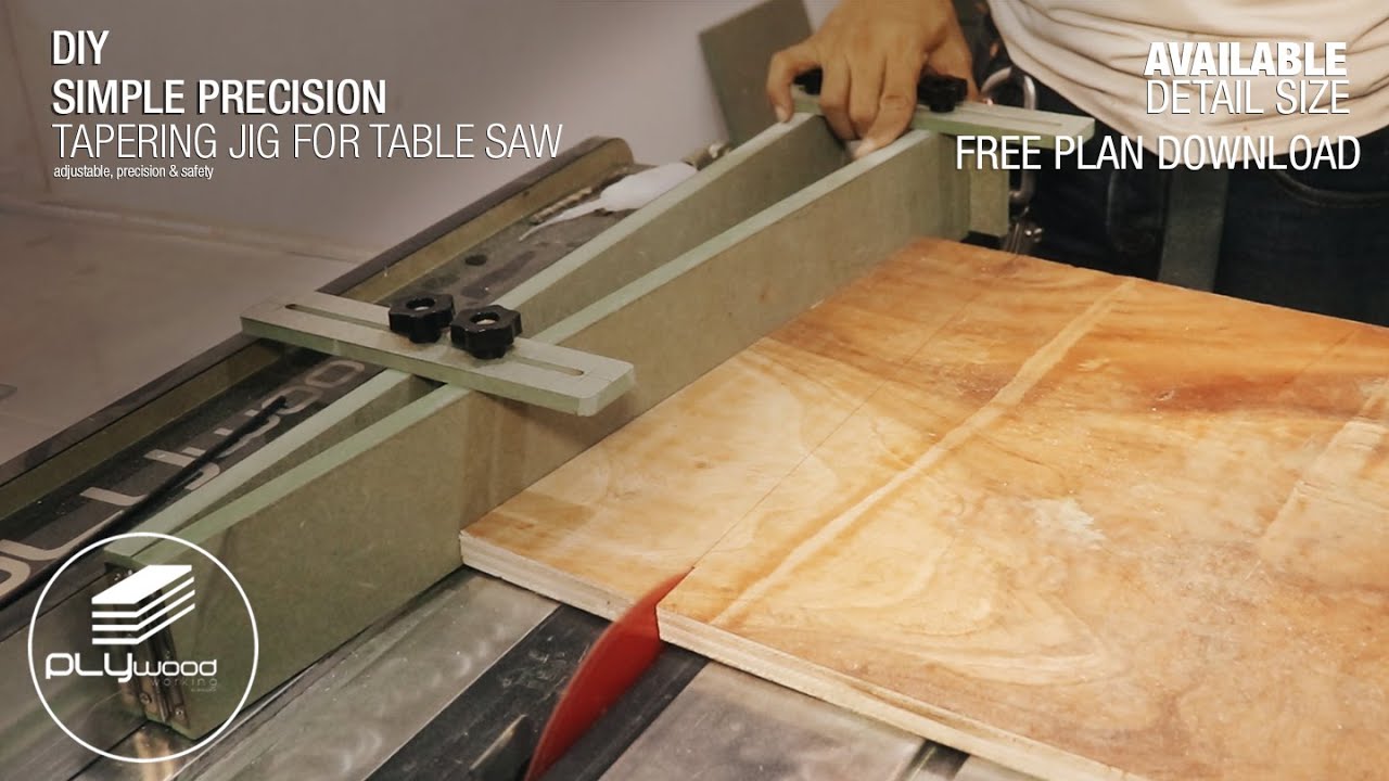 Precision Tapering Jig For Table saw How To Make YouTube
