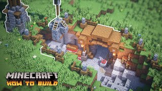 Minecraft: How to Build a Simple Mining Camp (Mine Entrance, Mine Crane, and Mini Storage Area)