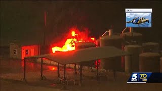 Bethany residents told to evacuate during tornado warning due to massive tank battery fire