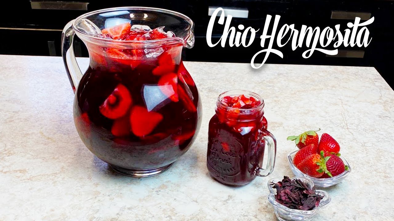 Agua Fresca de Jamaica 🌺Con Fresas🍓