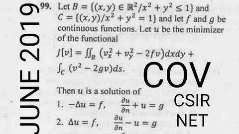 CSIR NET MATHEMATICS || JUNE 2019 || COV || CALCULUS OF VARIATION || PART C
